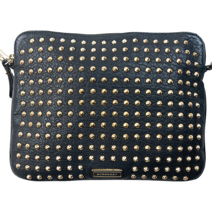 Vintage 2000s Burberry Studded Leather Crossbody Bag | O/S, Black