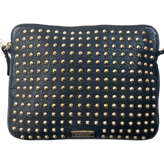 Vintage 2000s Burberry Studded Leather Crossbody Bag | O/S, Black