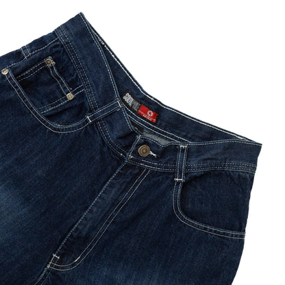 South Pole Dark Wash Contrast Stich Jorts - Known Source