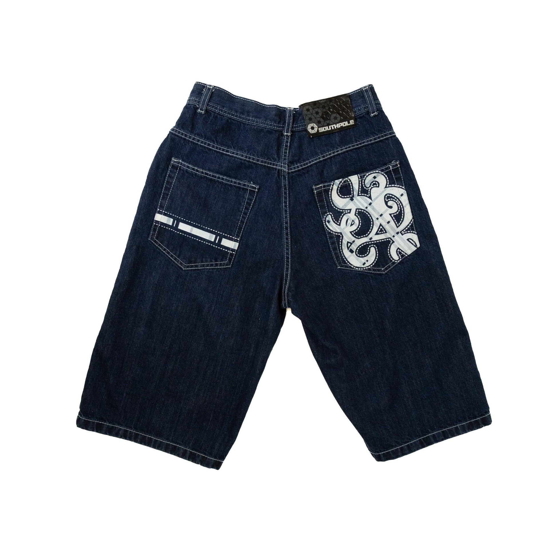 South Pole Dark Wash Contrast Stich Jorts - Known Source