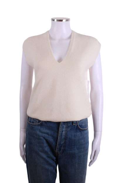 ME+EM S/S V Neck Jumper Cream M | Medium, Cream