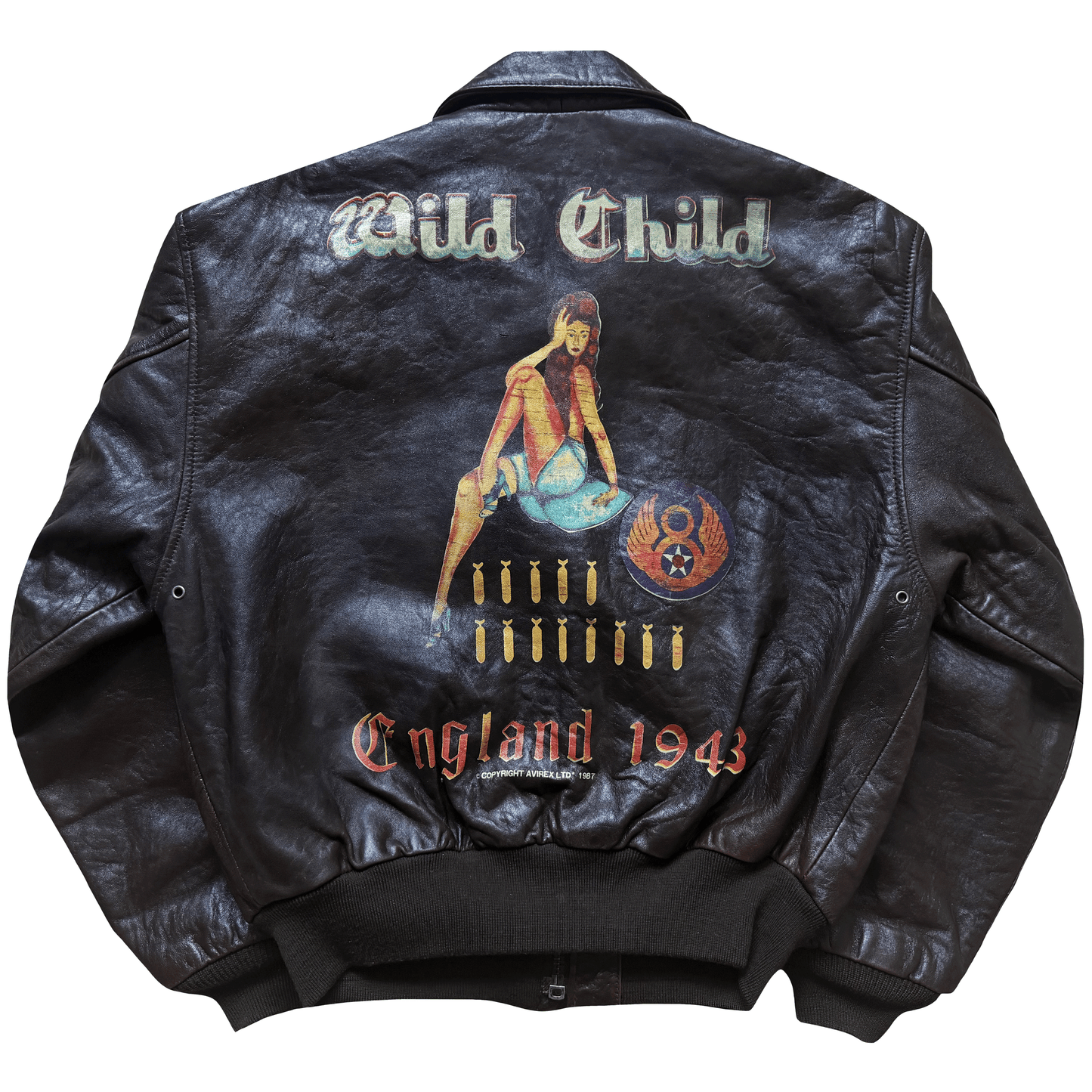Avirex 'Wild Child' 1987 A2 Leather Flight Jacket - S / M | S / M, Red