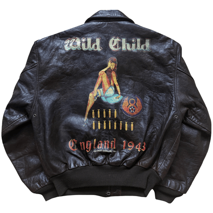 Avirex 'Wild Child' 1987 A2 Leather Flight Jacket - S / M | S / M, Red