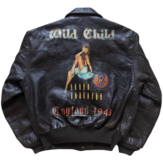 Avirex 'Wild Child' 1987 A2 Leather Flight Jacket - S / M | S / M, Red