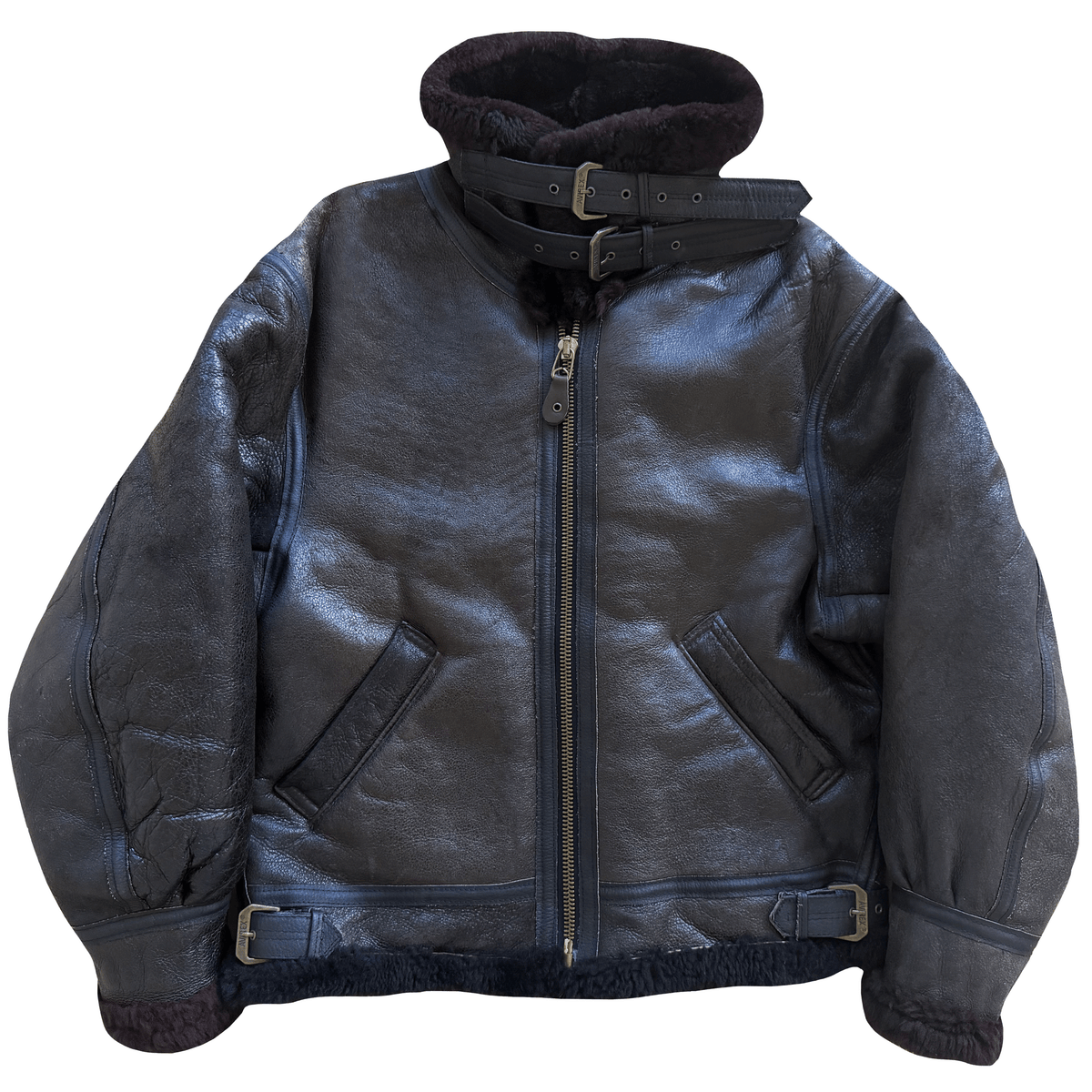 Avirex B-3 Sheepskin Aviator Flight Jacket - M | Medium, Black
