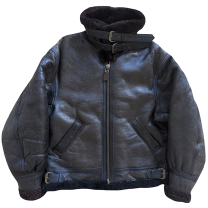 Avirex B-3 Sheepskin Aviator Flight Jacket - M | Medium, Black