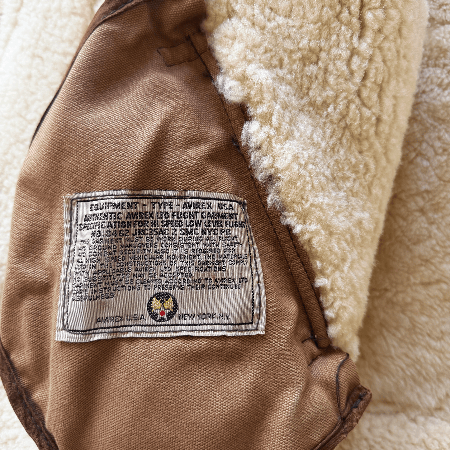 Avirex B-3 Sheepskin Aviator Flight Jacket - M | Medium, Brown