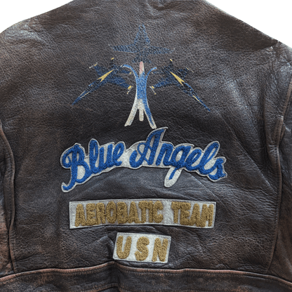 Avirex 1991 'Blue Angels' G-1 Leather Flight Jacket - S / M | S / M, Multicoloured