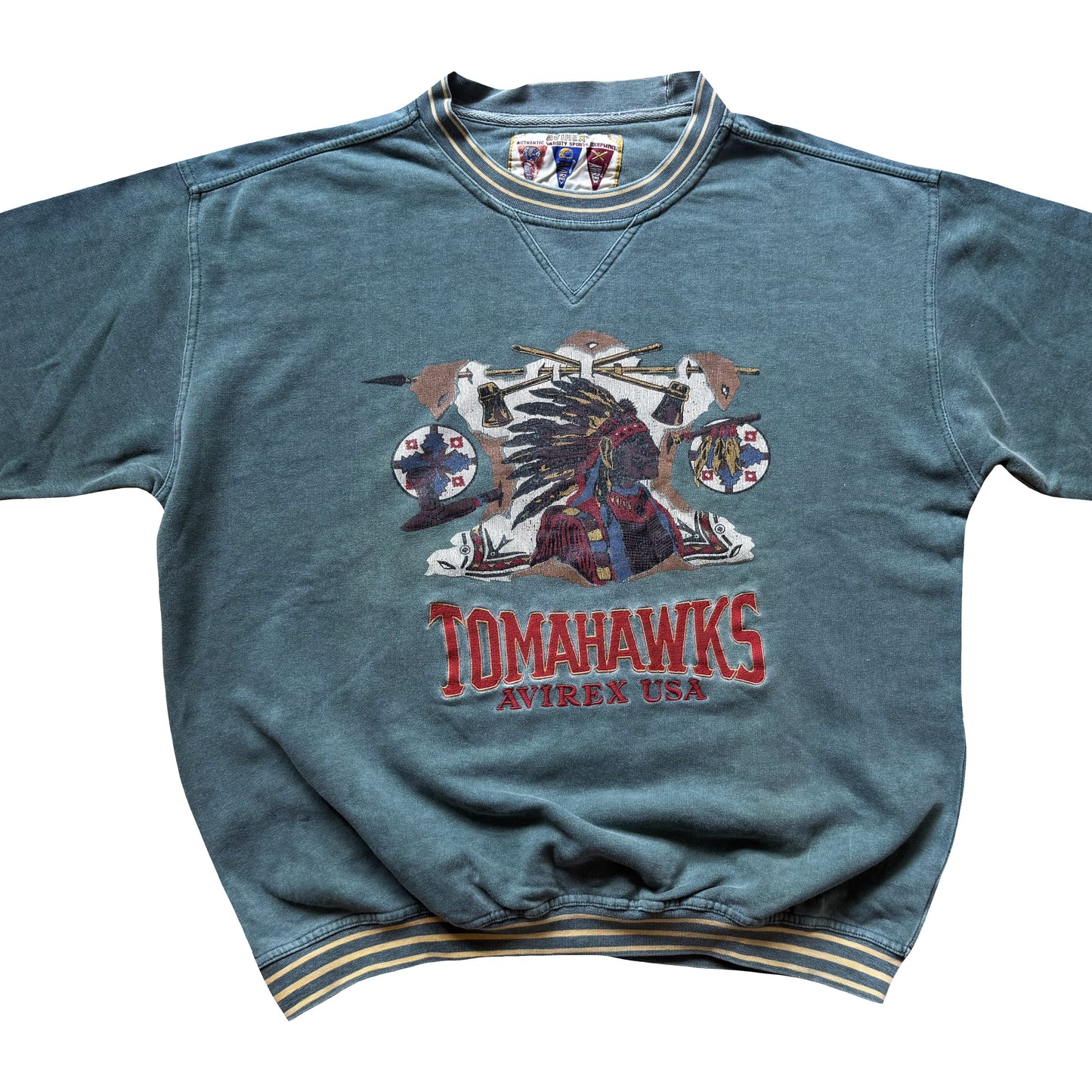 Avirex Tomahawks 90's Sweatshirt - S | Small, Teal
