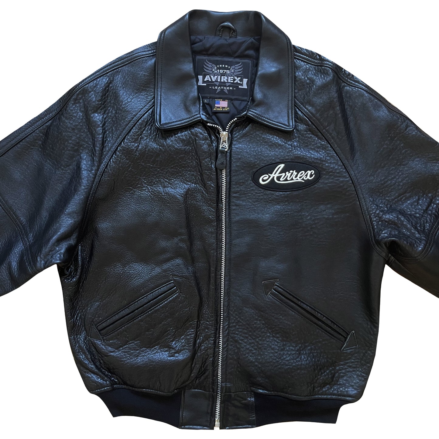 Avirex 'Vida' Leather Flight Jacket - L