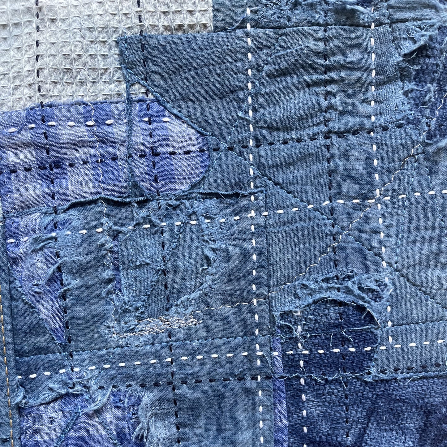 Indigo Boro Sashiko Distressed 501 Jeans - W30"