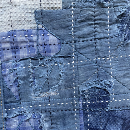 Indigo Boro Sashiko Distressed 501 Jeans - W30"