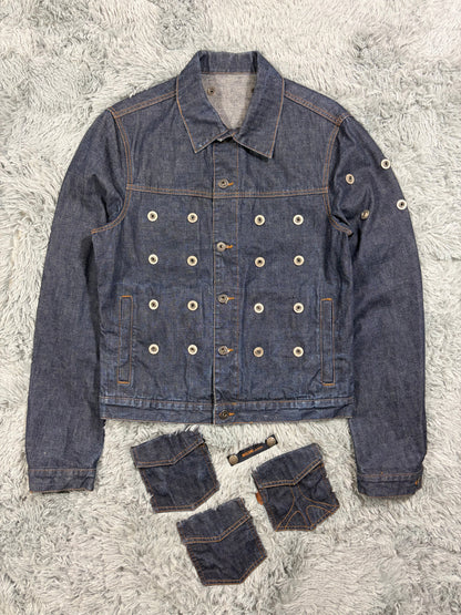 Moschino Jeans 00’s Modular Pocket System Denim Jacket - S/M | O/S, Blue