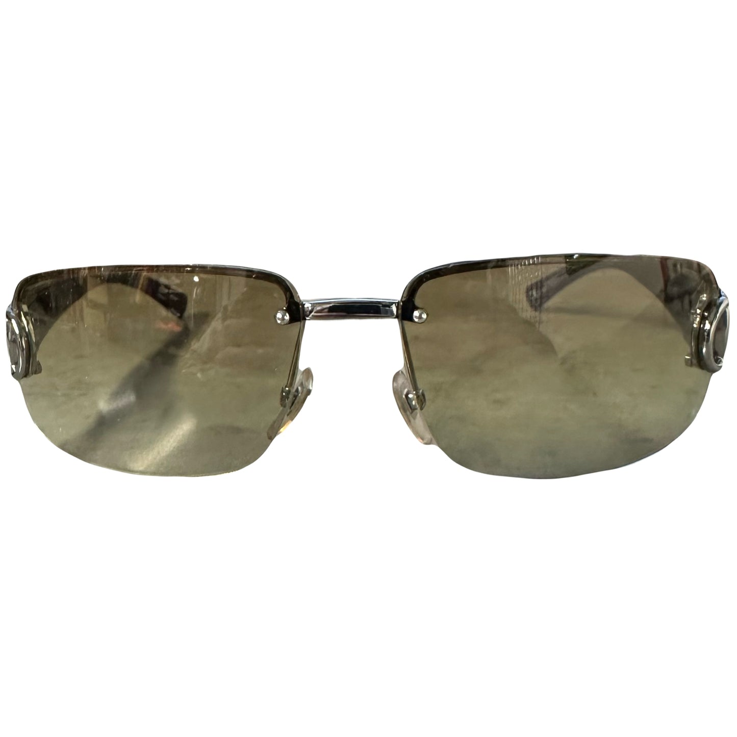 Gucci Monogram Sunglasses In Brown & Silver