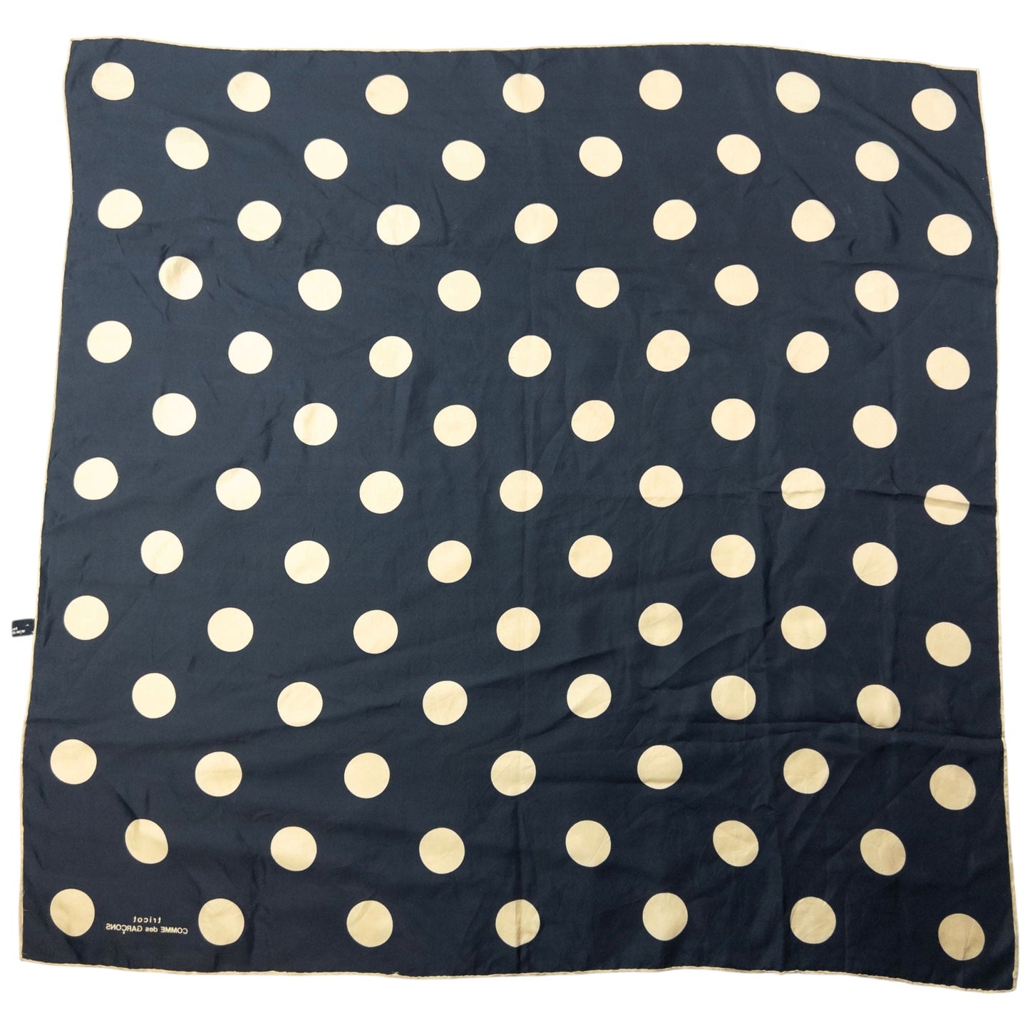 Vintage 90s Comme Des Garçons Tricot Polka Dot Silk Scarf | O/S, Cream