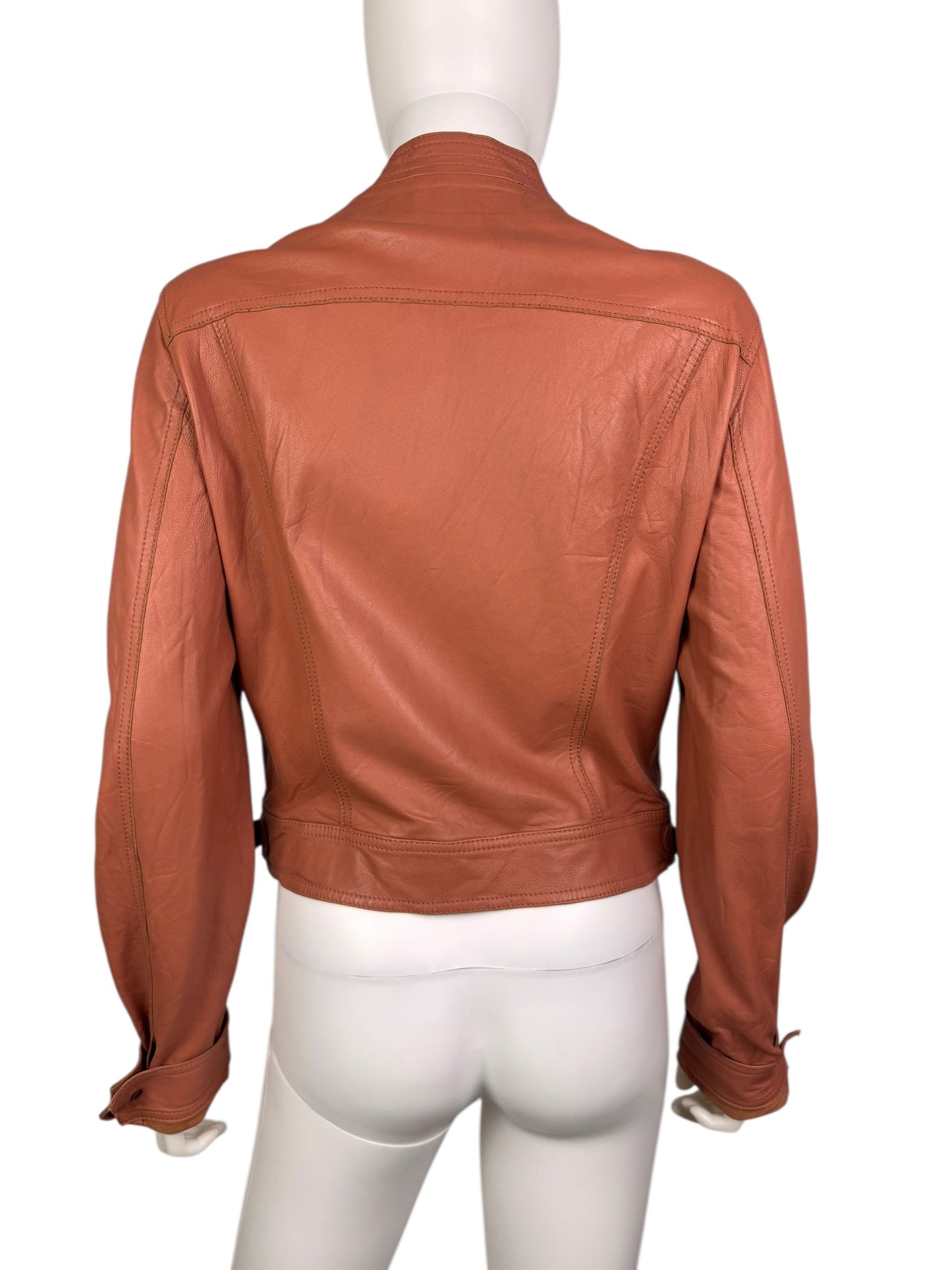D&G 2000s salmon pink leather utility jacket | Salmon Pink, Salmon Pink
