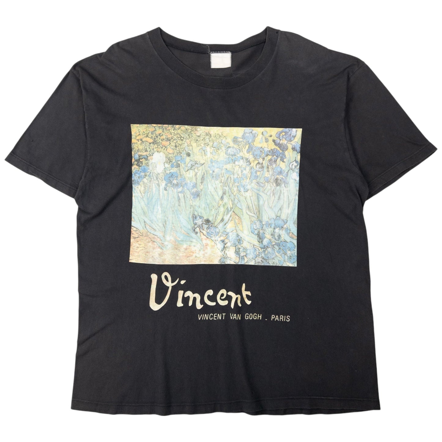 Vintage Vincent Van Gough Irises Painting Graphic T Shirt Size M