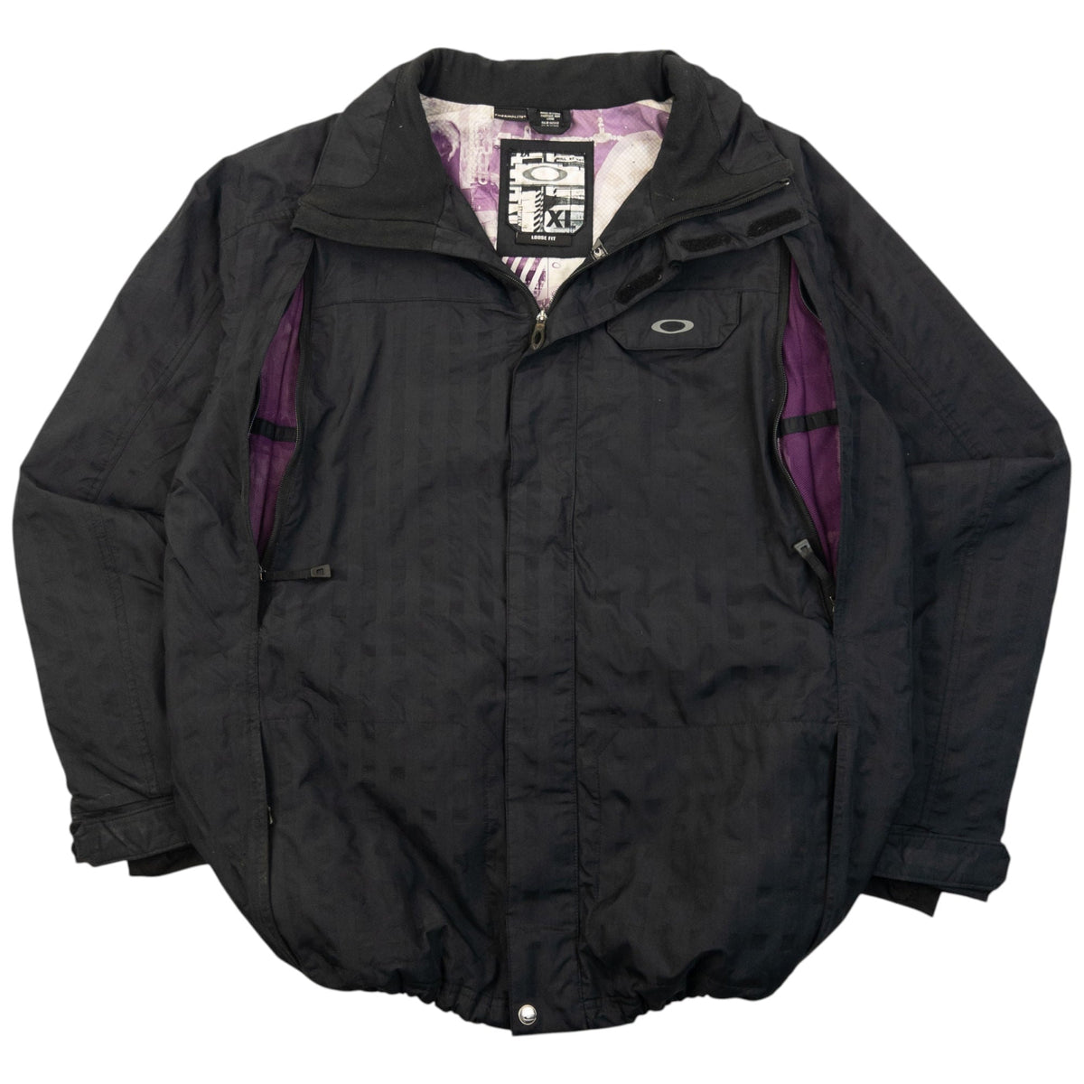 Vintage 2000s Oakley Zip Up Snowboarding Jacket Size XL | XL, Black