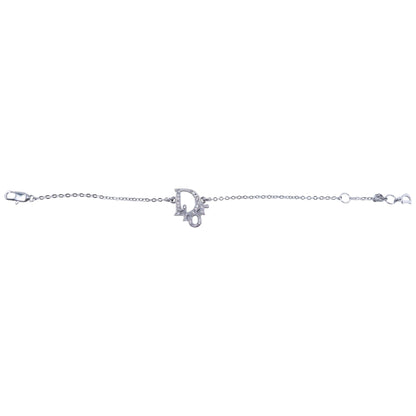 Vintage 2000sDior Silver Diamonte Logo Bracelet