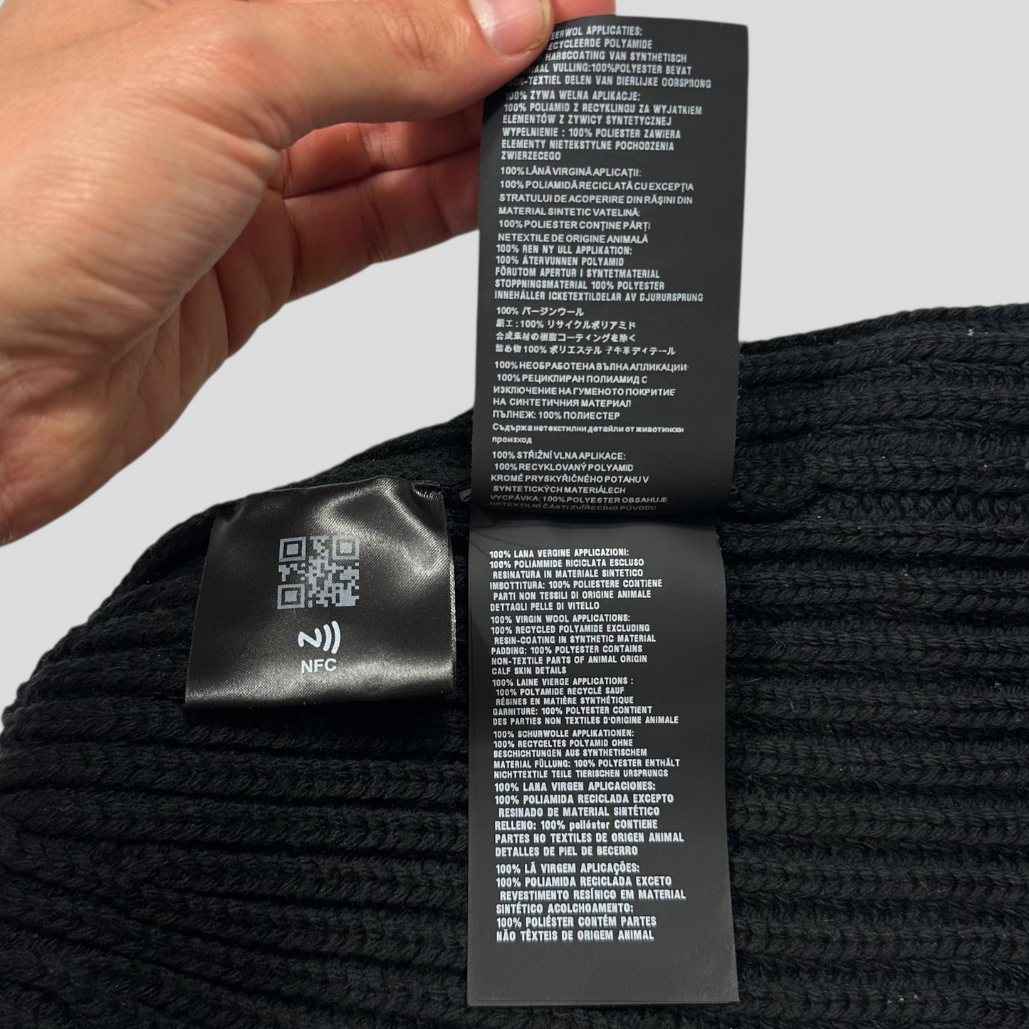 Prada 2020 Braided Virgin Wool + Re-nylon Plaque Logo Beanie - M