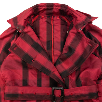 Vintage Burberry Nova Check Belted Trench Jacket Womens Size M