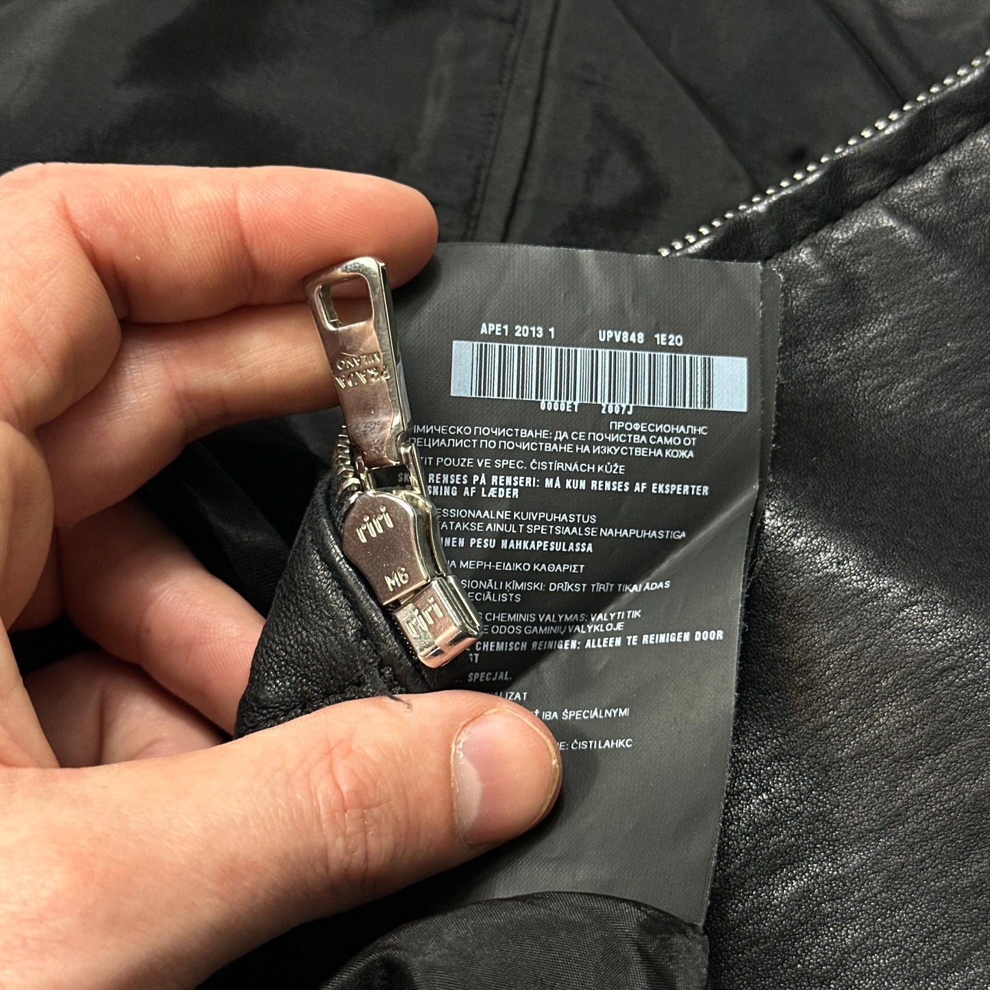 Prada Milano 2013 Lambskin Leather Biker Pocket Jacket - L | Default Title, Black