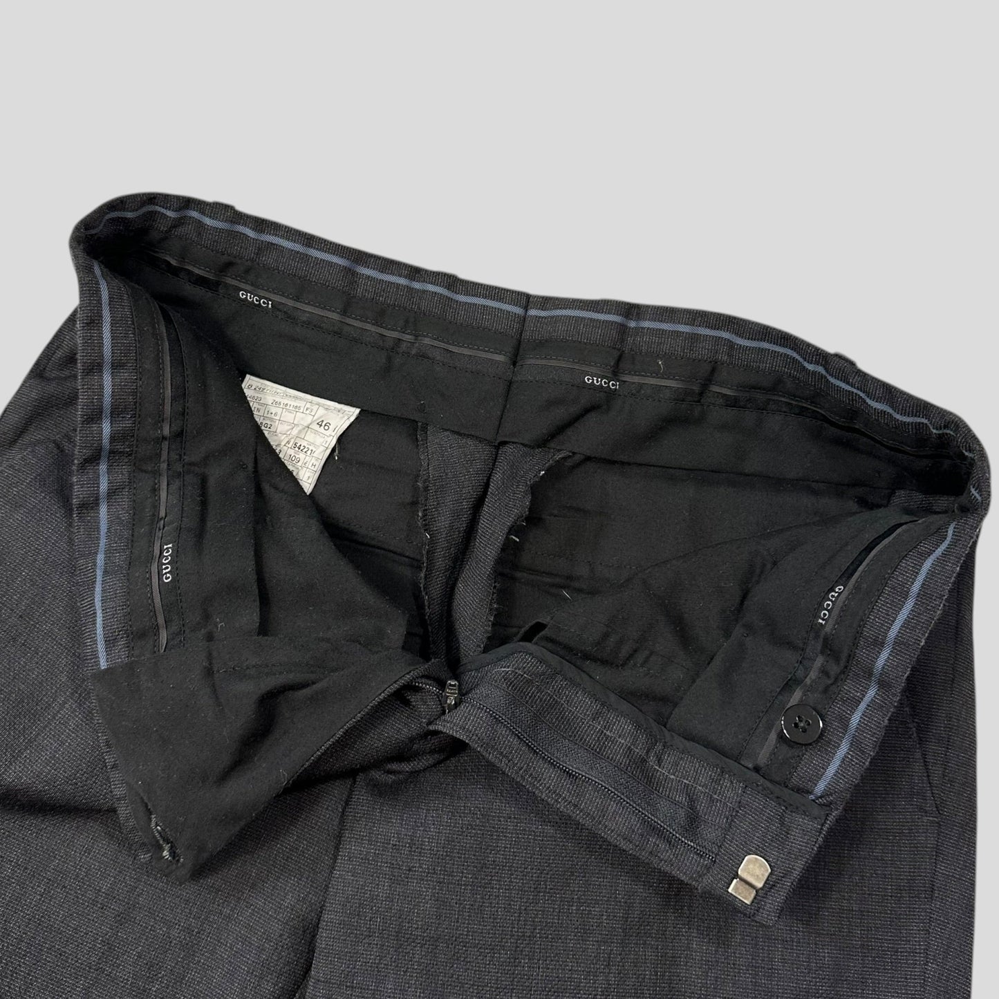 Gucci 00’s Textured Wool Suit Blazer + Trousers - IT46 (S/M) | Default Title, Grey