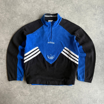 Adidas 1990s 1/4 zip heavyweight colour block fleece (M)