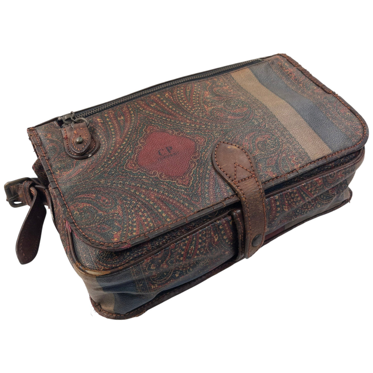 Vintage 80s CP Company Leather Paisley Crossbody Bag | O/S, Multi