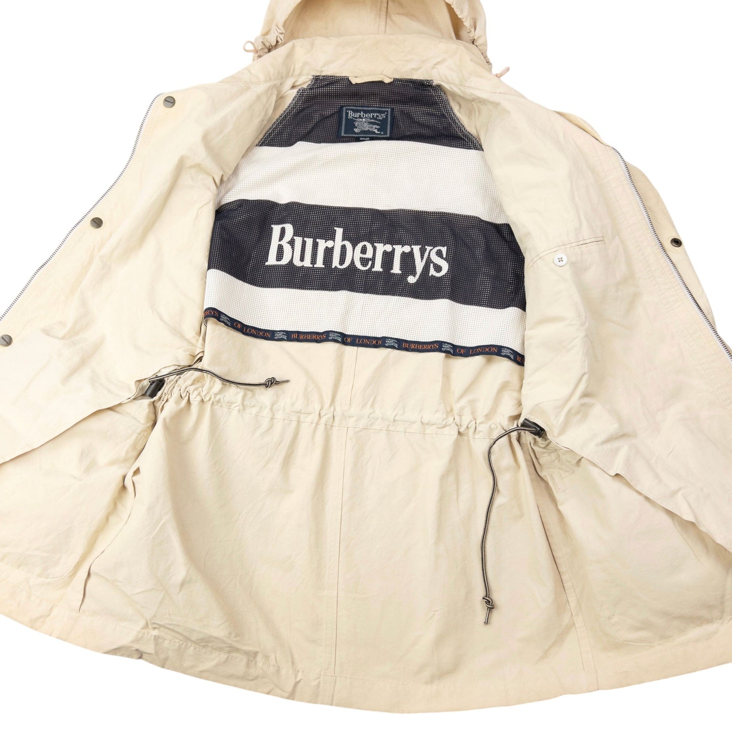 Vintage 80s Burberry Zip Up Jacket Size M | Medium, Cream