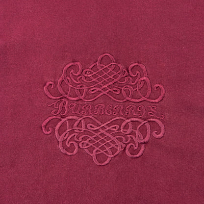 Vintage 90s Burberry Embroidered Sweatshirt Size S | Small, Burgundy