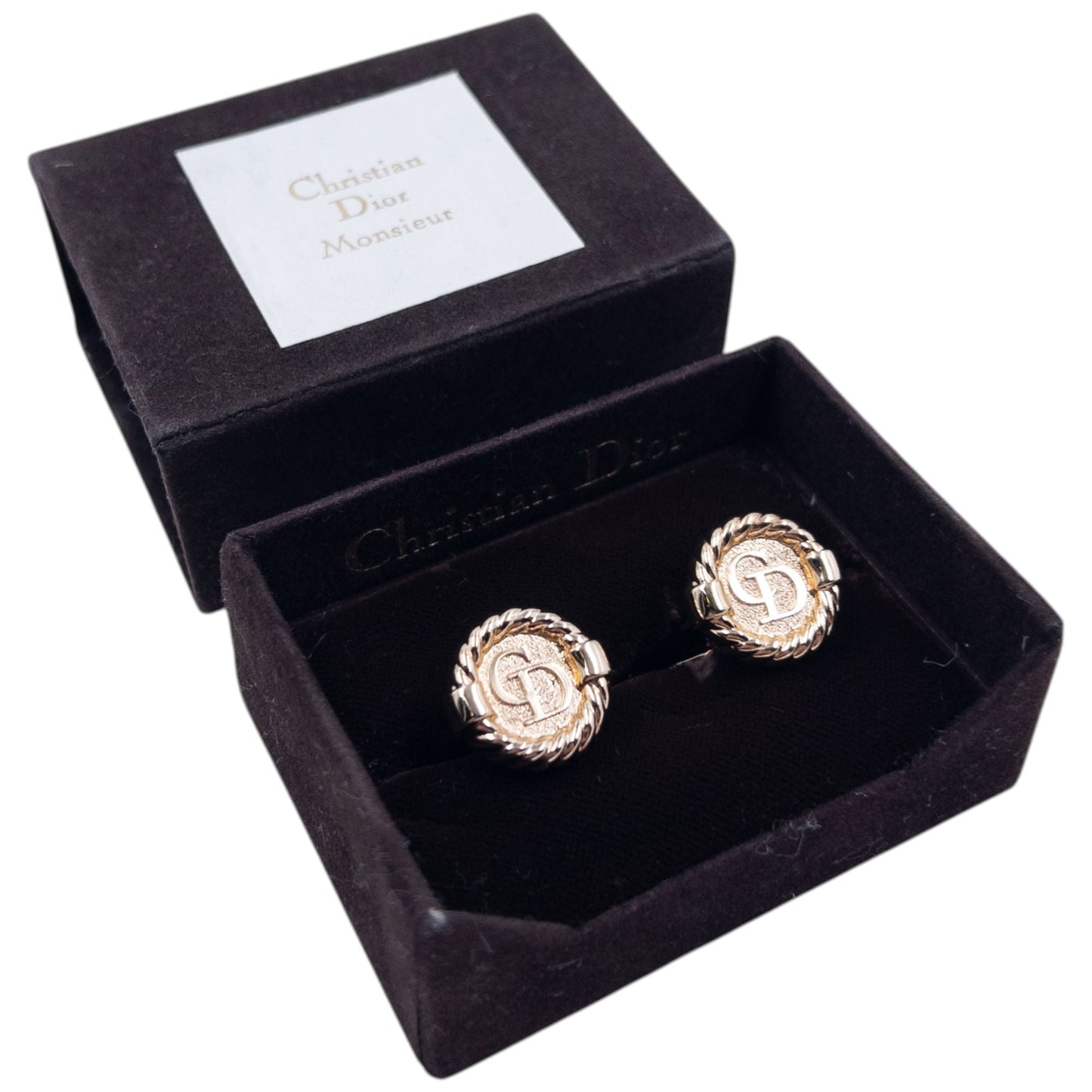 Vintage 90s Dior Embossed Cufflinks | O/S, Gold