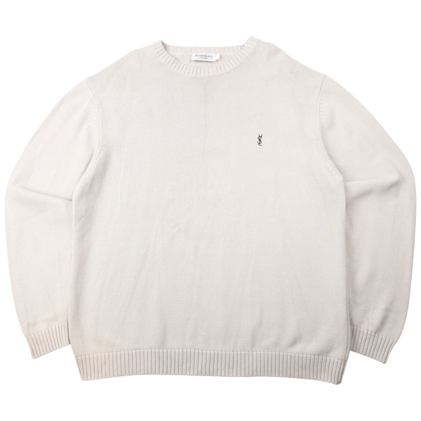 Vintage 2000s YSL Yves Saint Laurent Knit Jumper Size L | Large, Cream