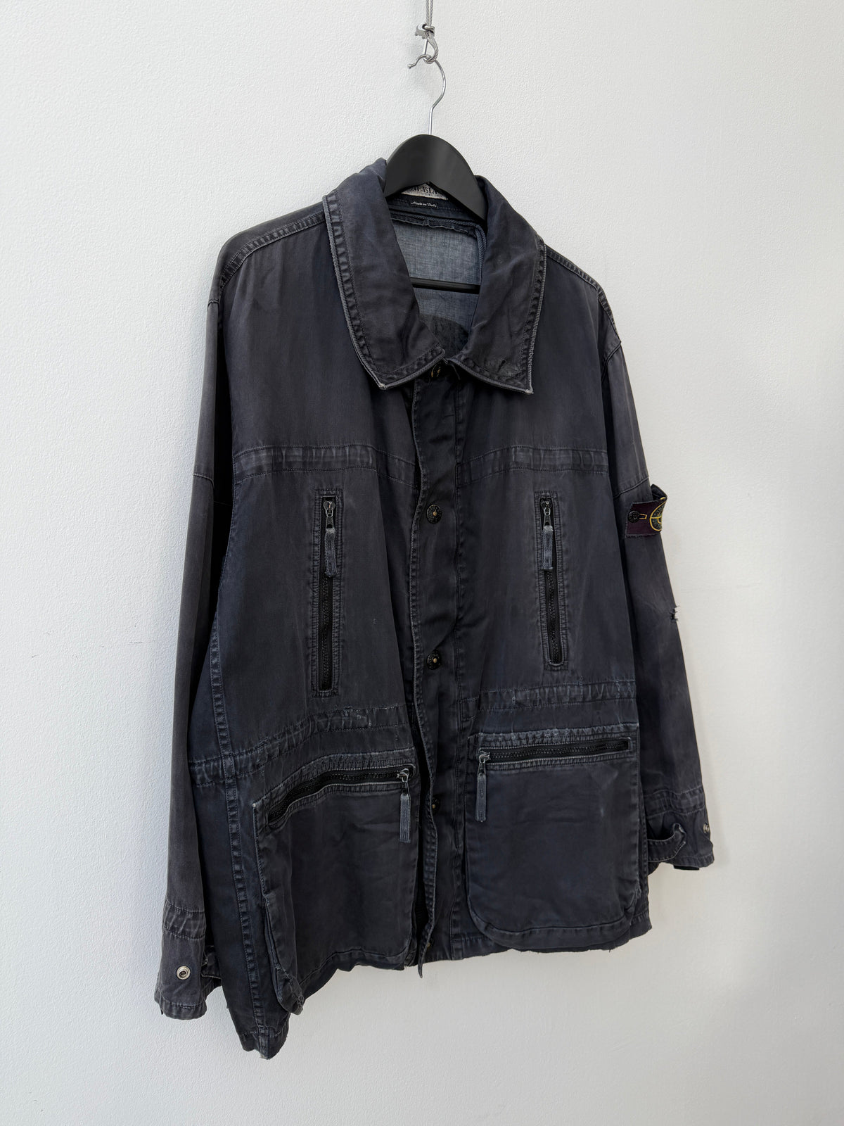 Stone Island 00s Raso Gommato Field Jacket | X-Large, Charcoal