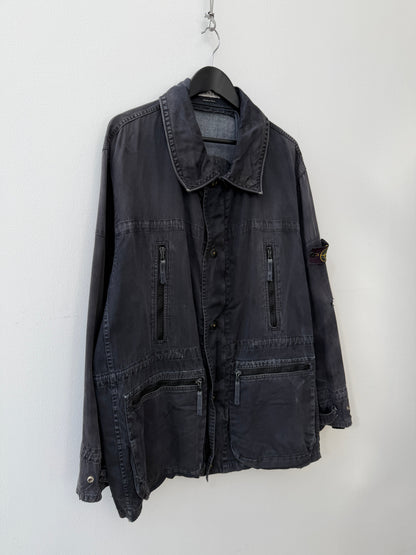Stone Island 00s Raso Gommato Field Jacket | X-Large, Charcoal