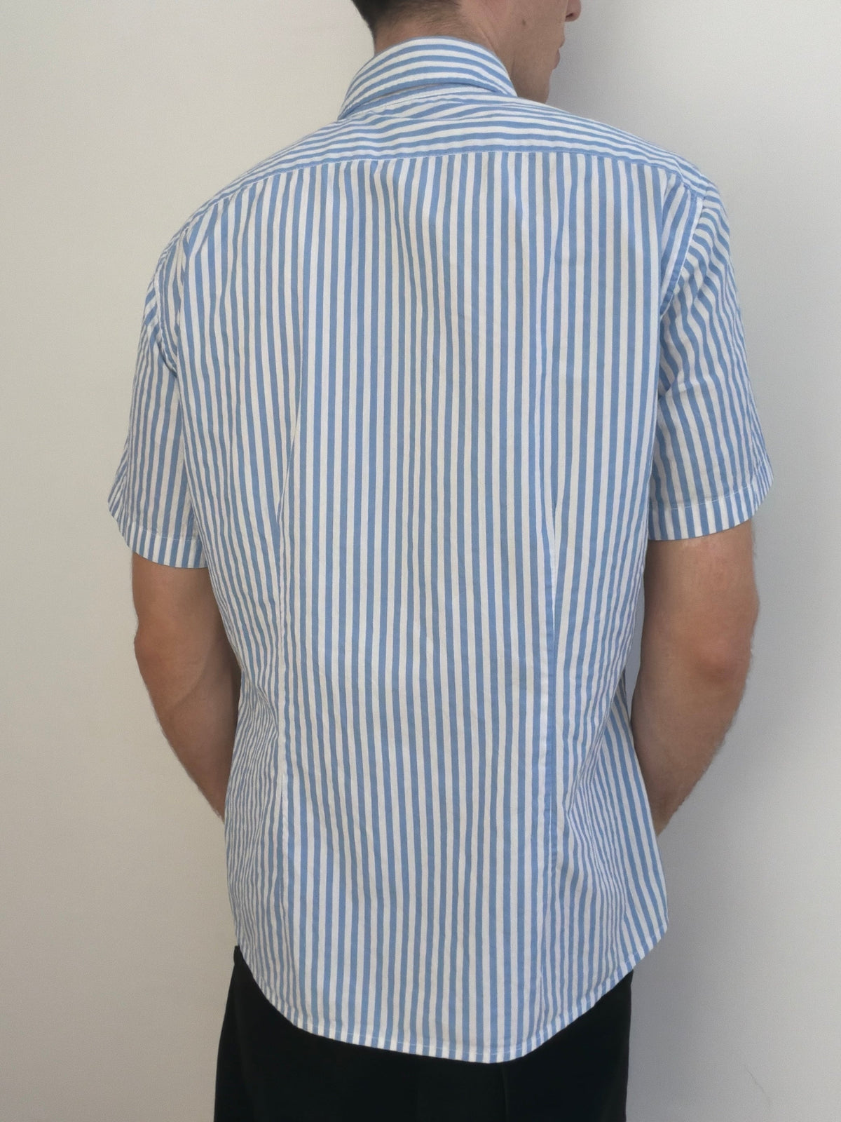 Prada Sport Shortsleeved Shirt | Large, Blue and White Stripes