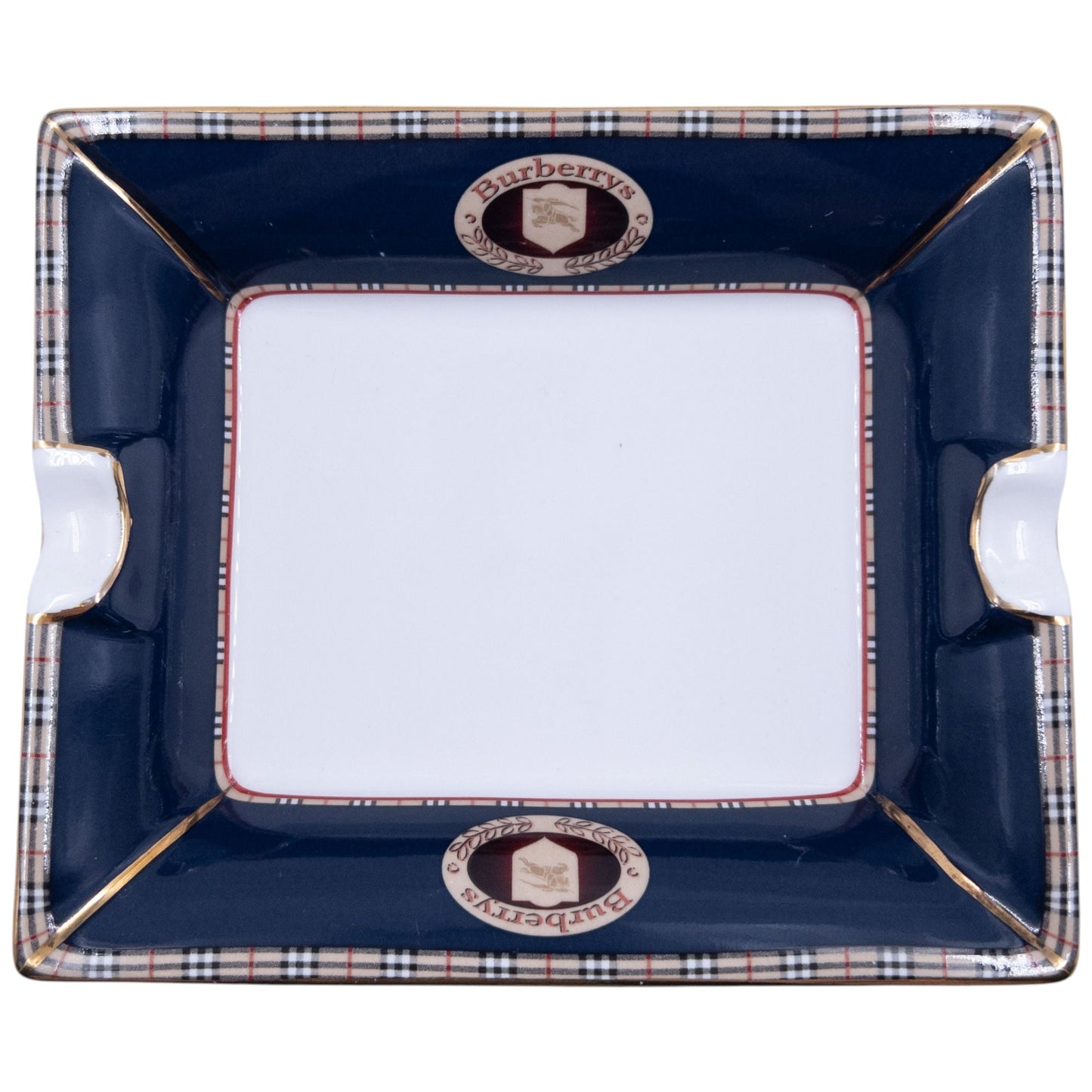 Vintage 90s Burberry Nova Check Fine Bone China Ashtray | O/S, Mixed