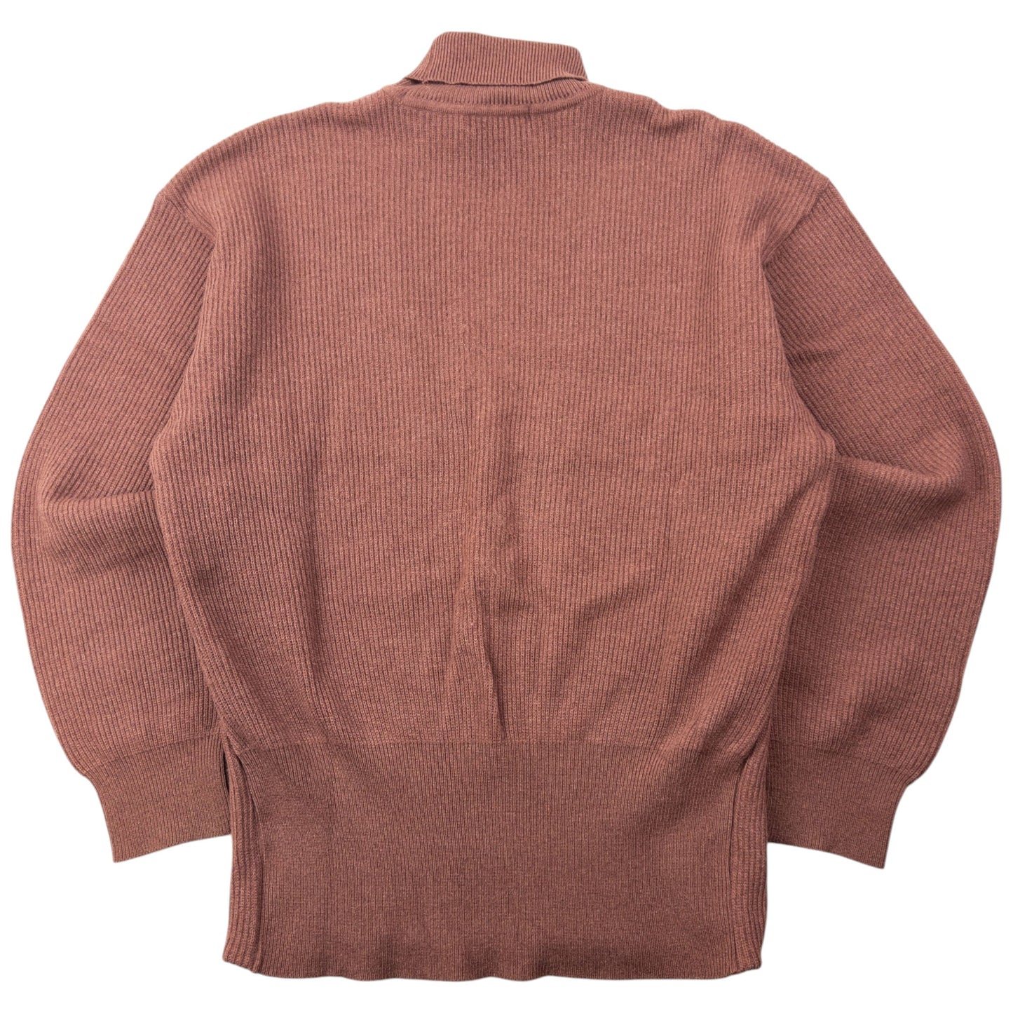 Vintage 2000s Issey Miyake Layered Turtleneck Wool Jumper Size M | Medium, Brown