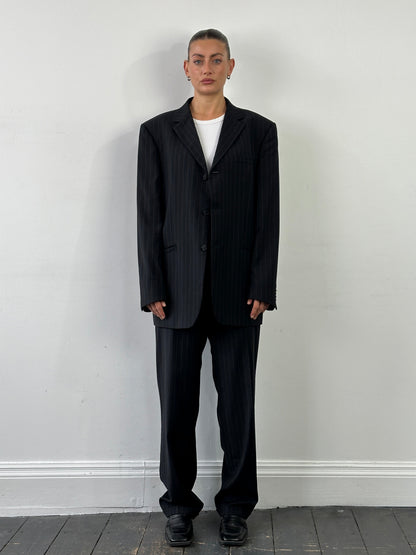 Versace Classic Stripe Pure Wool Single Breasted Suit 44R/W32