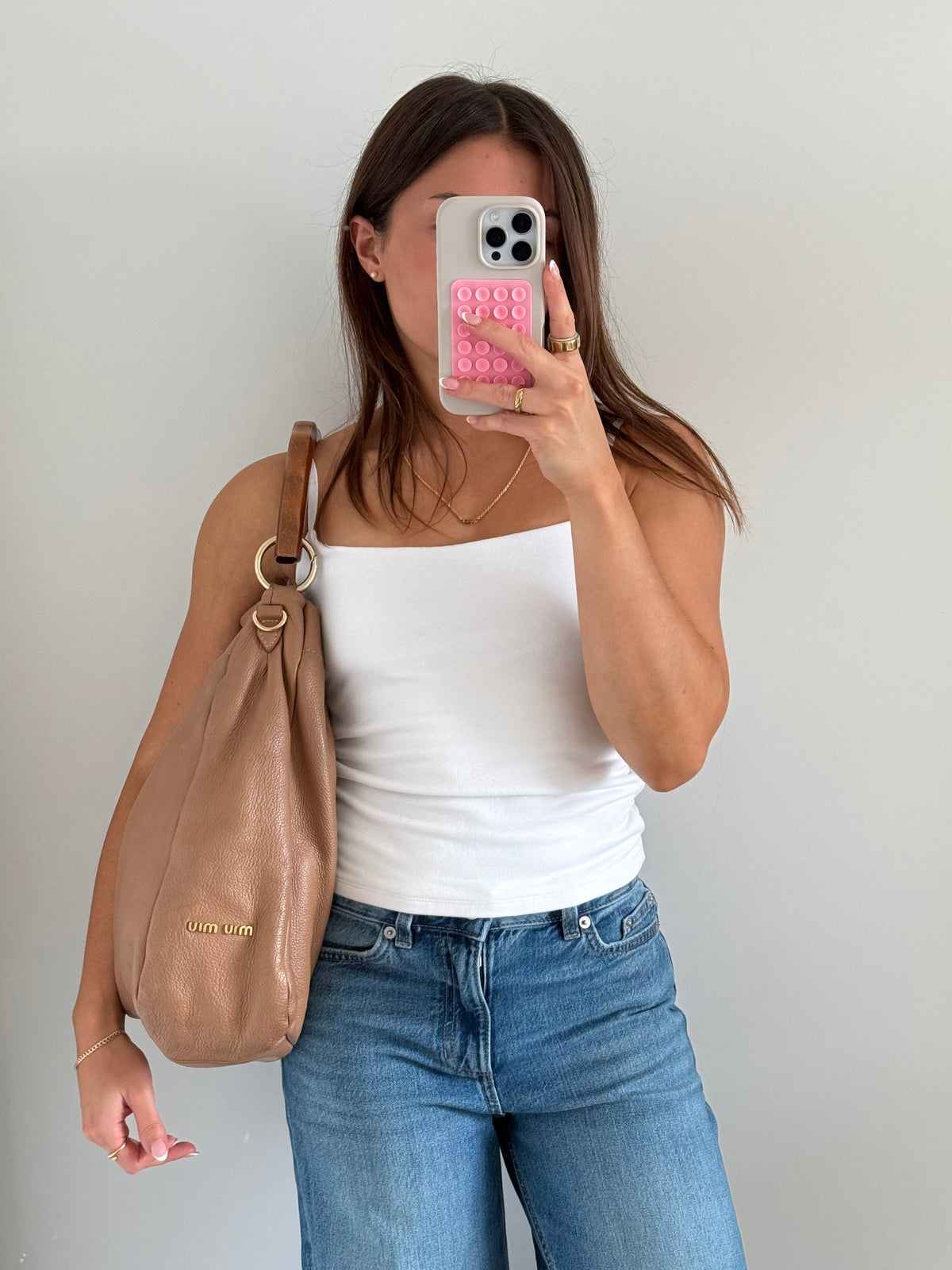2010s Miu Miu Vitello Leather Brown Shoulder Bag | O/S, Multicoloured