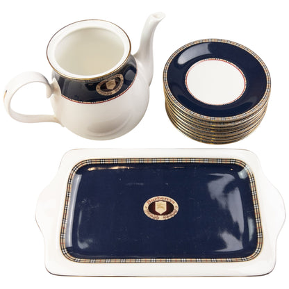 Vintage Burberry Nova Check Fine Bone China Tea Set