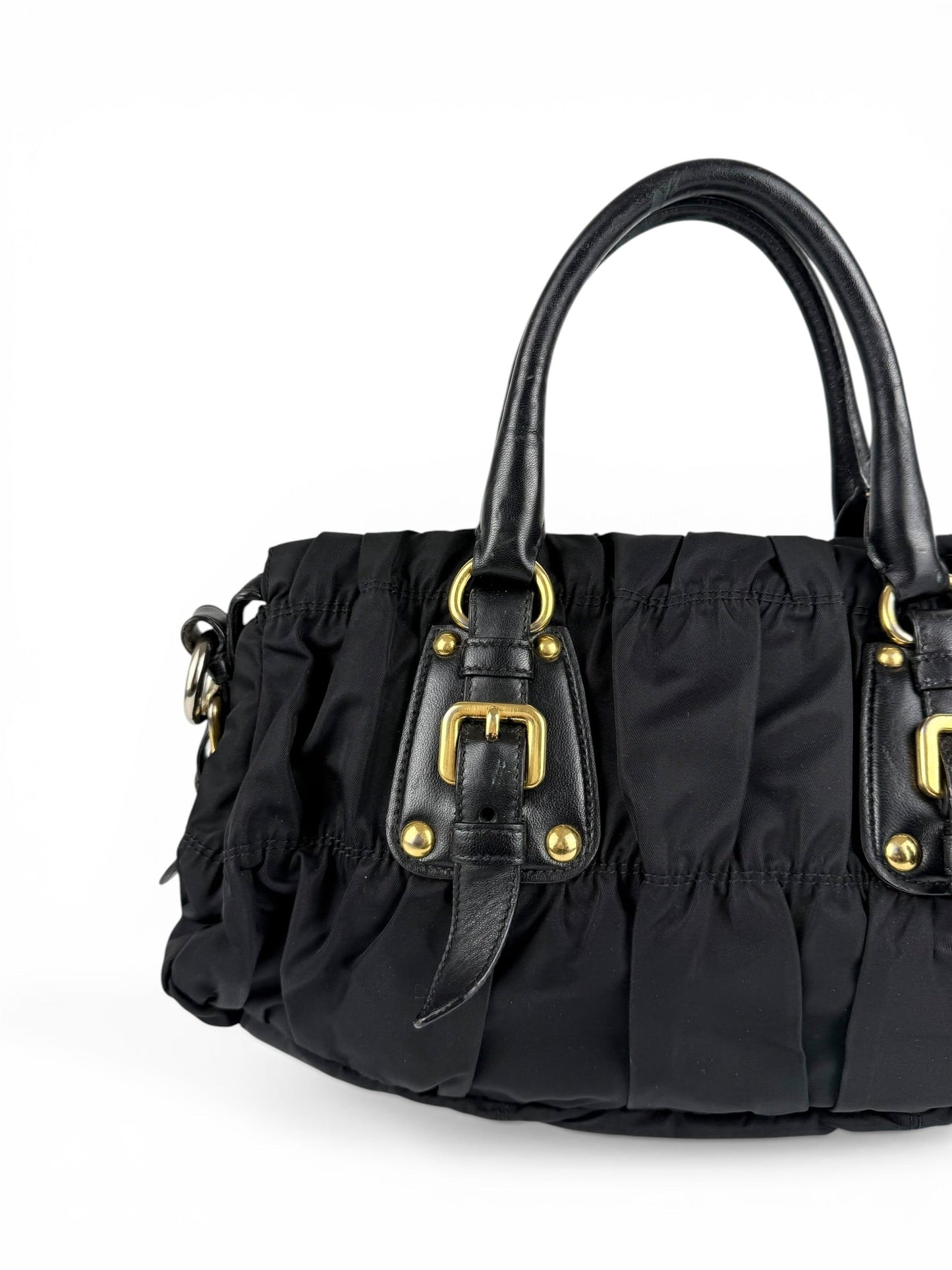 2010s Prada Nylon Tessuto Gaufre Black Handbag | O/S, Black