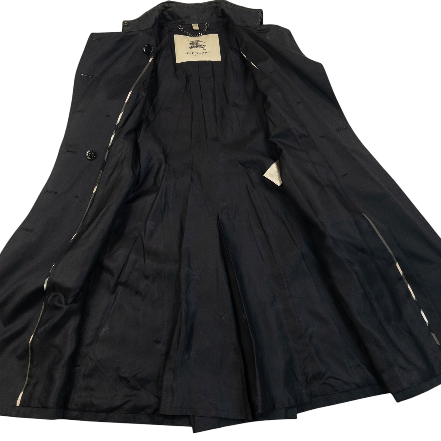 Vintage 2000s Burberry Belt Waist Lace-Up Trench Jacket Womens Size XS | XS, Black