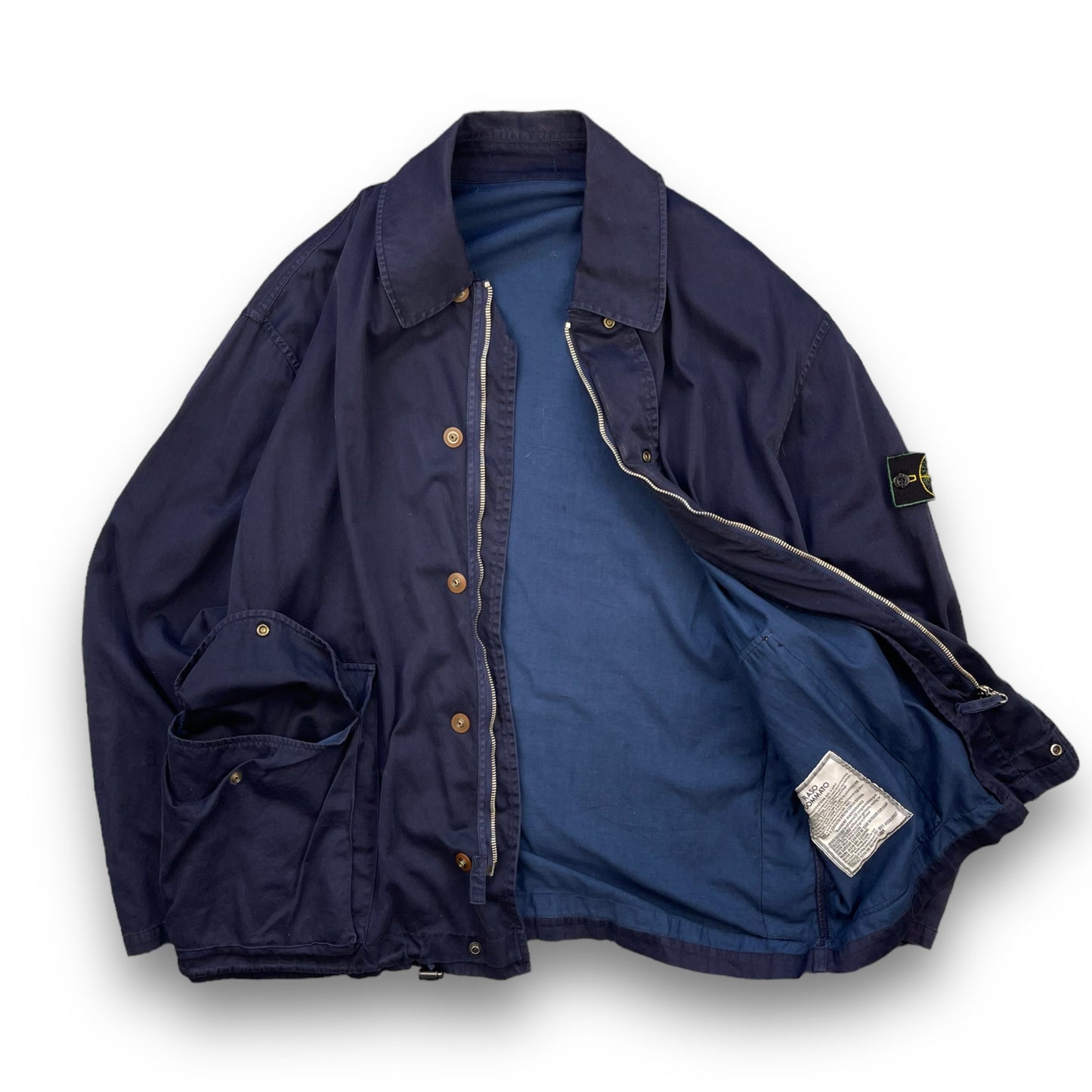 1991/93 Stone Island Raso Gommato Jacket (L) | Default Title, Navy