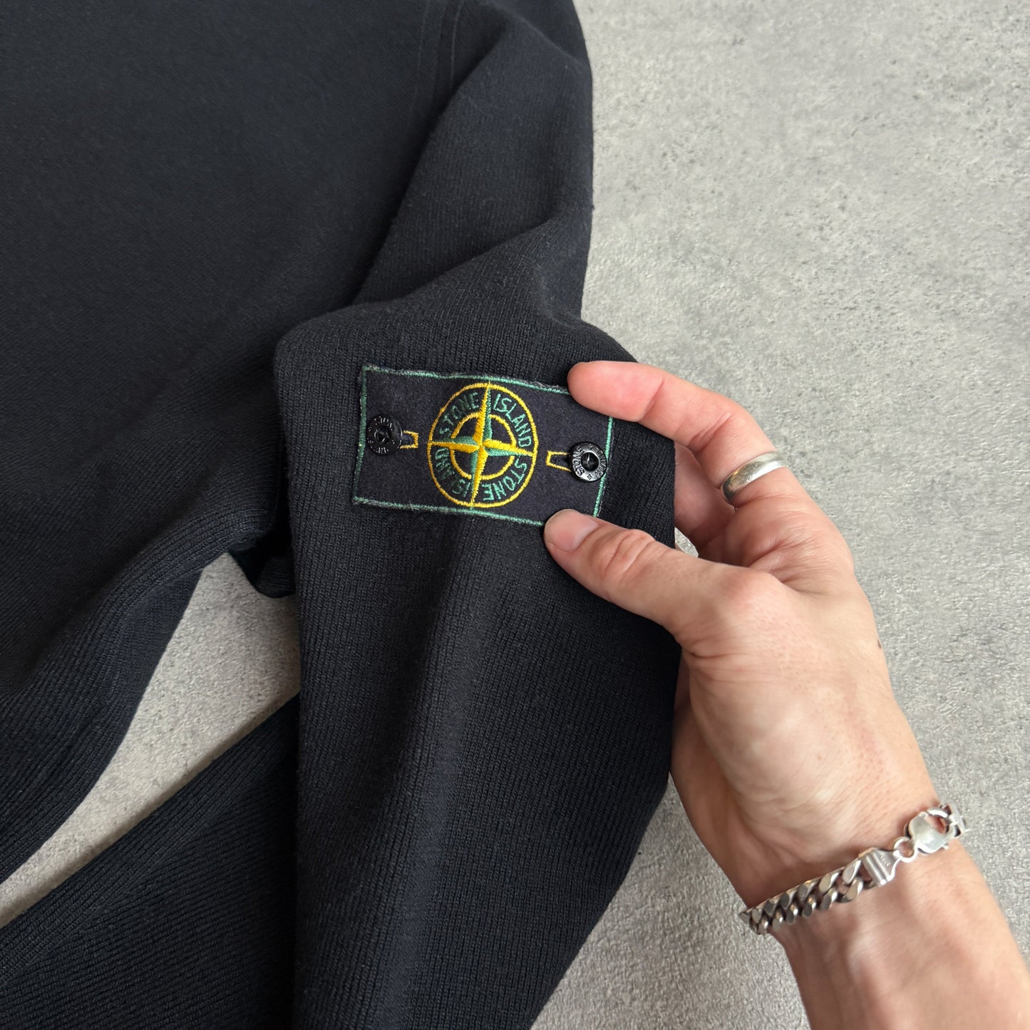 Stone Island RARE A/W 1998 heavyweight mock neck knitted jumper (XL)