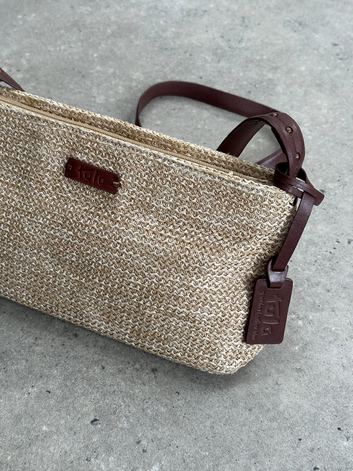 Vintage Raffia Crossbody Bag