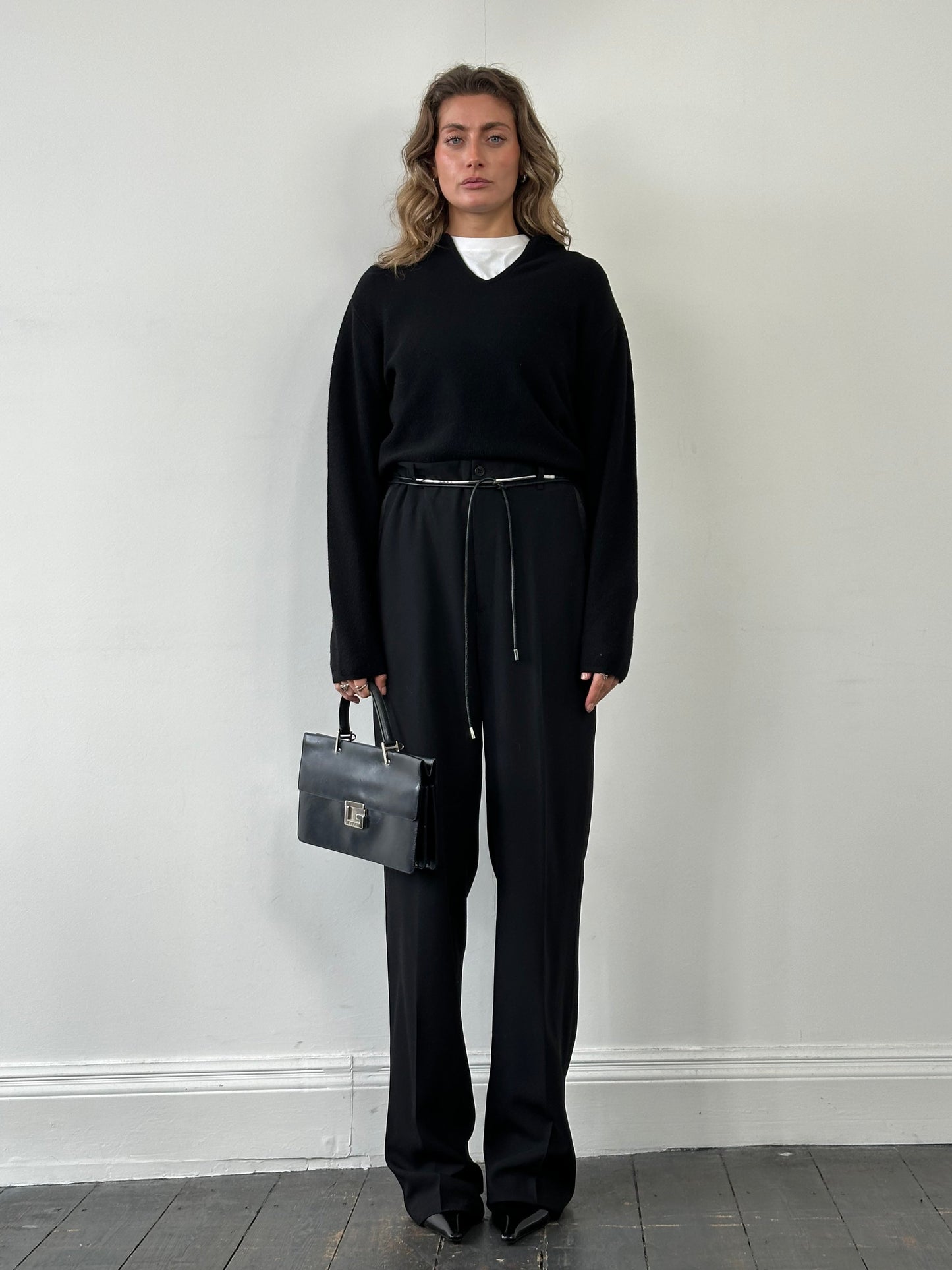 Emporio Armani 1990s Pure Wool Tuxedo Tailored Trousers - W34