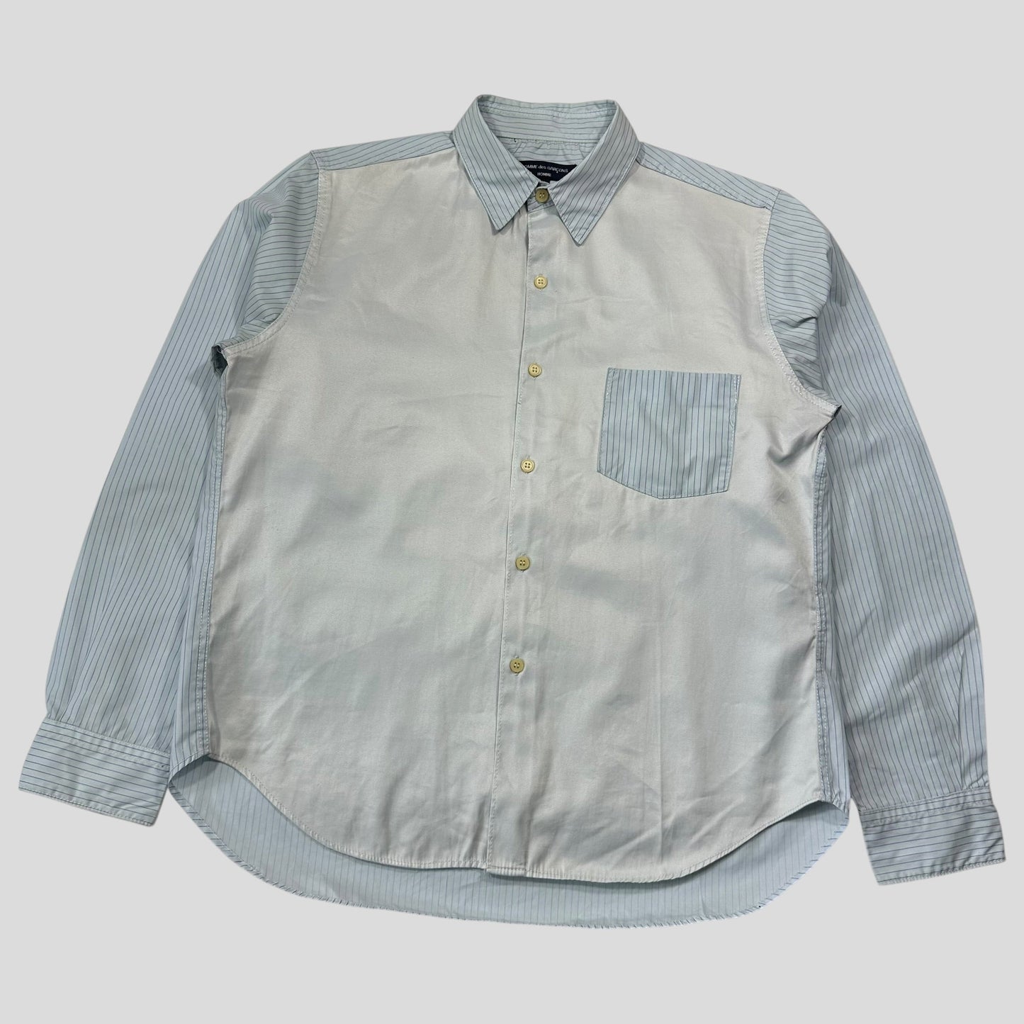 Comme Des Garçons Homme 00’s Striped Mix Material Shirt - M/L | Default Title, Multicoloured