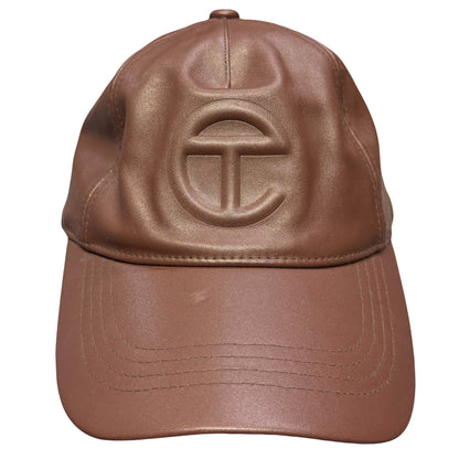 Telfar Embossed Leather Cap In Brown (OS) | O/S, Brown