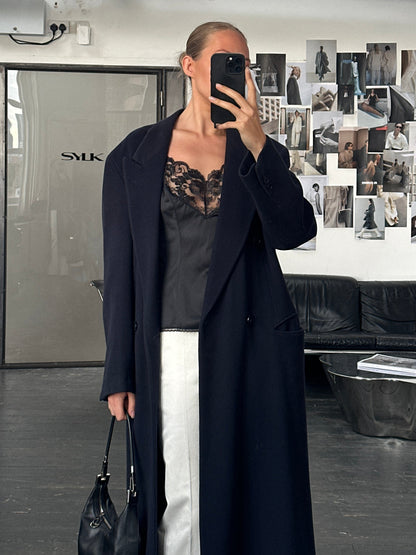 Emporio Armani 1990s Wool Cashmere Double Breasted Coat - L/XL